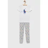 Polo Ralph Lauren Otroška bombažna pižama siva barva