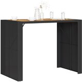  Vrtni barski stol s drvenom pločom crni 145x80x110 cm poliratan | Eponuda.com
