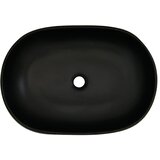 Nadgradni umivaonik crni ovalni 59x40x14 cm keramički | shoptok.hr