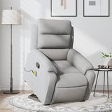 vidaXL Masažni naslanjač s funkcijo vstajanja svetlo sivo blago | Shoptok.si