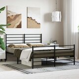  Metalni okvir kreveta uzglavlje i podnožje crni 160x200 cm | Eponuda.ba