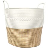  Košara za pohranu smeđe-bijela Ø 43 x 38 cm pamučna | shoptok.hr