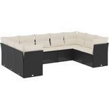  9-dijelni set vrtnih sofa s jastucima crni od poliratana | shoptok.hr