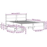 vidaXL Okvir kreveta bez madraca bijeli 135 x 190 cm masivna borovina | shoptok.hr