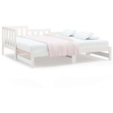  Dnevni ležaj na izvlačenje bijeli 2x(90x190)cm masivna borovina | shoptok.hr