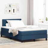 Box Spring Krevet s Madracem &amp LED Plavi 120x200 cm Tkanina Cijene