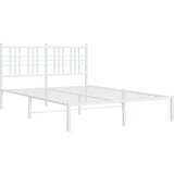  The Living Store Kovinski posteljni okvir z vzglavjem bel 140x190 cm - Posteljni Okvir, (21446220) | Shoptok.si