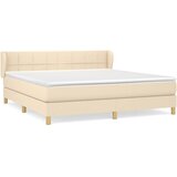  Krevet s oprugama i madracem krem 180x200 cm od tkanine | shoptok.hr