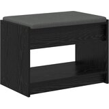  Klupa za hodnik s jastukom s policom Crni Hrast 63 x 38 x 45 cm | Eponuda.com