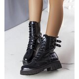 Gemre Black Patent Insulated Hiking Boots Dielle | Shoptok.si