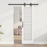  Klizna vrata Bijelo 61 x 198,5 cm Masivna borovina i staklo | shoptok.hr
