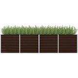  Povišena vrtna gredica smeđa 320 x 80 x 77 cm pocinčani čelik | shoptok.hr