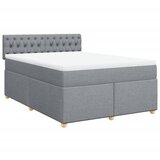 Maison Chic Box spring postelja - Vzmetna postelja z vzmetnico svetlo siva 160x200 cm žamet SL24681, (21890770) | Shoptok.si