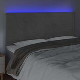 vidaXL LED posteljno vzglavje svetlo sivo 180x5x118/128 cm žamet | Shoptok.si