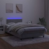  box spring s madracem LED svjetlosivi 120x200 cm baršun | shoptok.hr