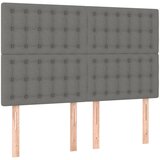 Maison Chic Posteljno vzglavje - Vzglavna omarica 4 kosa temno siv 72x5x78/88 cm blago, (22077818) Cene