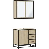 vidaXL 2-dijelni set kupaonskog namještaja boja hrasta sonome drveni | shoptok.hr