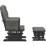  Stolica za ljuljanje s tabureom tamnosiva od tkanine | shoptok.hr