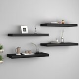 vidaXL plutajuće zidne police 4 kom crne 60 x 23,5 x 3,8 cm MDF Cijene