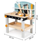 ECO TOYS Drveni stol za alate za djecu s 38 komada | shoptok.hr