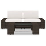 The Living Store Vrtna garnitura 3-delna poli ratan rjava - Vrtna Sedežna Garnitura, (21460134) | Shoptok.si