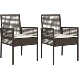 Vrtna stolica s jastukom 2 pcs Smeđa 55 x 53 x 85 cm poliratan | shoptok.hr