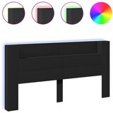 Maison Chic posteljno vzglavje - vzglavna omarica - nočna omarica led črna 200x16,5x103,5 cm, (21704206) Cene