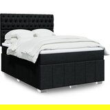 vidaXL Krevet s oprugama i madracem crni 160x200 cm od tkanine | shoptok.hr
