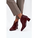 Boto Eco Leather Women's Ankle Boots Heeled Bordeaux Rylina | Shoptok.si