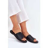 EVENTO Women's Eco Leather Slippers On Flat Heel Black Kalimira | shoptok.hr