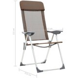  Zložljivi stoli za kampiranje 2 kosa rjave barve aluminij, (20816993) | Shoptok.si