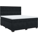 vidaXL Box spring postelja z vzmetnico črna 180x200 cm žamet | Shoptok.si