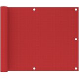 Balkonski zastor crveni 75 x 600 cm HDPE | shoptok.hr