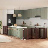 vidaXL Ograda za pse z vrati zložljiva 9 panelov rjava 450 cm les | Shoptok.si