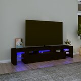 vidaXL TV ormarić s LED svjetlima crni 200 x 36,5 x 40 cm Cijene