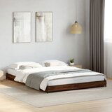 Furnova Posteljni okvir rjav hrast 120x200 cm inženirski les in kovina, (21939203) | Shoptok.si