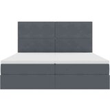  Postelja s shranjevanjem Temno siva 200 x 200 cm Žamet, (5000100841) | Shoptok.si