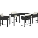 vidaXL Vrtni set za objed 5 pcs Crna poliratan | shoptok.hr