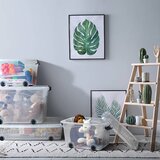 vidaXL Škatle s kolesi in pokrovi 2 kosa prozorne 40 L | Shoptok.si