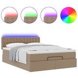  Otomanska postelja z vzmetnicami & LEDs 140x190cm um. usnje, (22053882) | Shoptok.si