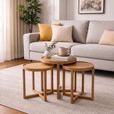 Hanah home set od 3 umetnutih stočića Milas 3, hrast Cene