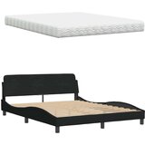 vidaXL Krevet s madracem crni 160x200 cm od tkanine | shoptok.hr