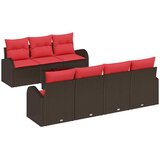  Set sofe 8 pcs Smeđa i crvena Poliester | shoptok.hr