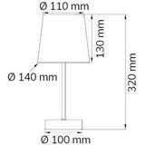 Wofi 832401060000 - Stona lampa CESENA 1xE14/42W/230V bela | Eponuda.com