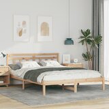 vidaXL Konstrukcija postelje Rjava 160 cm x 200 cm Trdna borovina | Shoptok.si