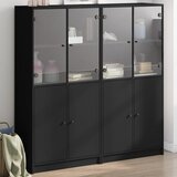 vidaXL Regal za knjige s vratima crni 136x37x142 cm konstruirano drvo | shoptok.hr