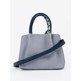 Shelvt Blue medium handbag with a decorative scarf | shoptok.hr