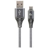  2.0 kabl Premium cotton braided Type-C charging and data cable, 2m, spacegrey/white, GEMBIRD CC-2B-AMCM-2M-WB2 Cijene