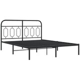  Metalni okvir za krevet s uzglavljem crni 140x190 cm | Eponuda.com