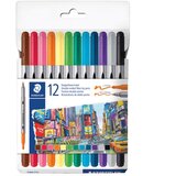 Flomaster 12BOJA OBOSTRANI S 2 VRHA DESIGN JOURNEY STAEDTLER 3200 C12 BLISTER | shoptok.hr